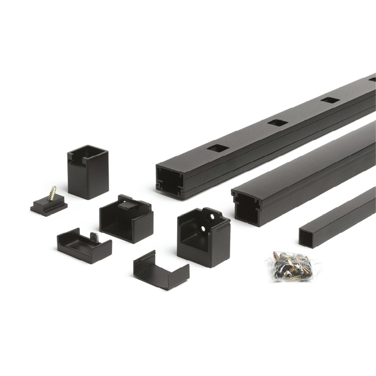 Main 3 - 96-in x 36-in Signature Rail Kit with Square Balusters-Horizontal-Charcoal Black - Arlington Coal & Lumber