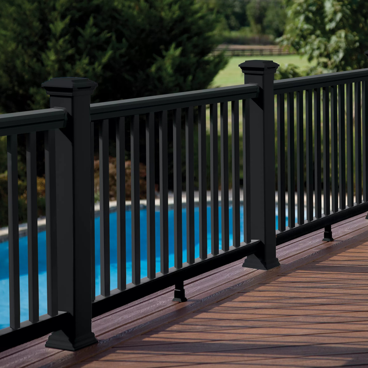 Main 3 - 6-ft x 36-in Transcend Horizontal Rail Kit with Composite Balusters - Charcoal Black Full Span - Arlington Coal & Lumber