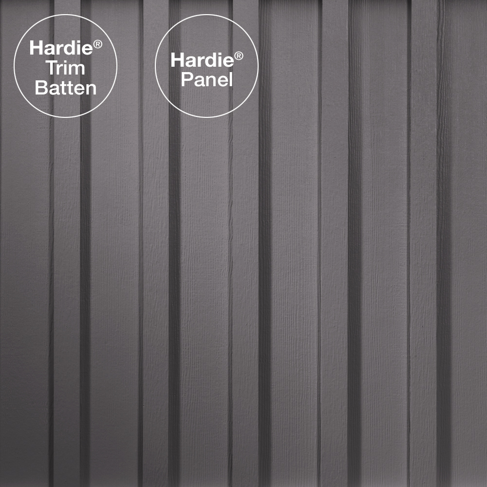 Main 1 - HARDIE TRIM HZ5 0.75 IN. X 2.5 IN. X 12 FT. STATEMENT COLLECTION GRAY SLATE FIBER CEMENT RUSTIC GRAIN BATTEN TRIM BOARD - Arlington Coal & Lumber