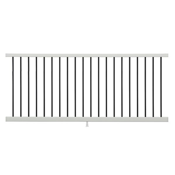 Main 1 - 72-in x 36-in Signature Rail Assembled Panel with Square Balusters-Horizontal-(no hardware)-Charcoal Black - Arlington Coal & Lumber