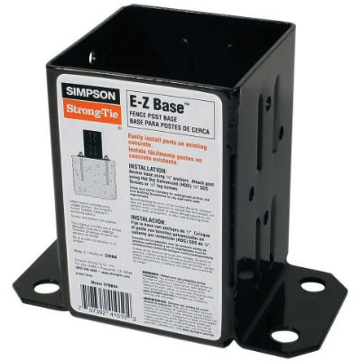 Main 1 - SIMPSON FPBB44 4X4 POST BASE BLACK POWDER-COATED (10/CTN) - Arlington Coal & Lumber