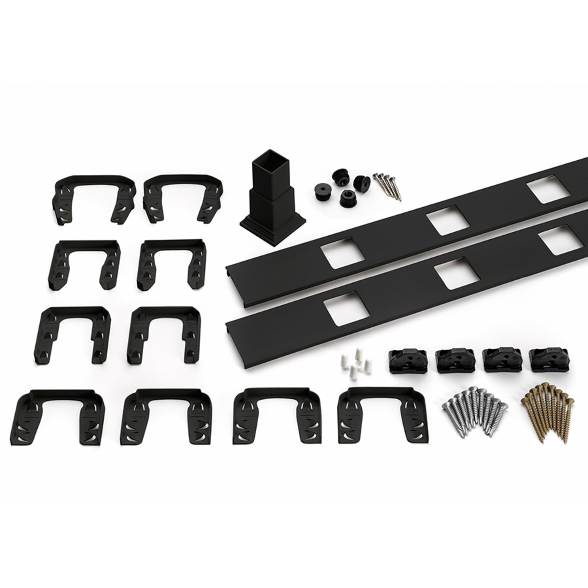 Main 6 - 6-ft Transcend Accessory Infill Kit for Square Composite Balusters - Horizontal - Charcoal Black Full Span - Arlington Coal & Lumber