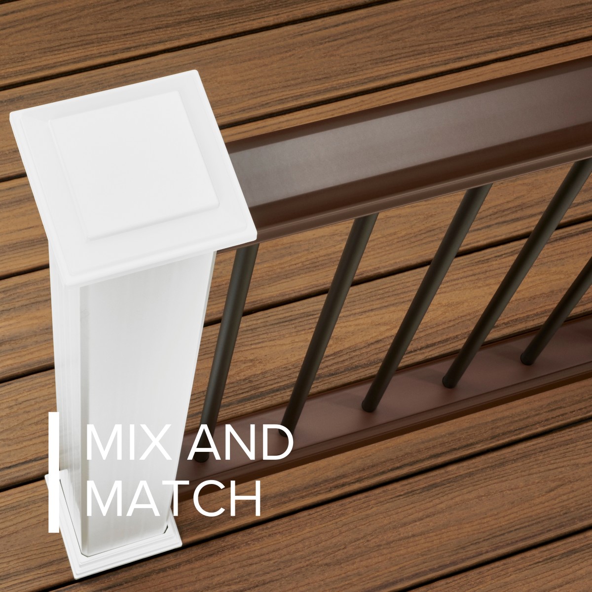 Main 2 - 6-ft x 36-in Transcend Horizontal Rail Kit with Composite Balusters - Charcoal Black Full Span - Arlington Coal & Lumber